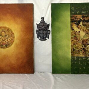 Zen Buddha Curated Wall Art Collection-3pc Asian Meditation Boutique Decor Set
